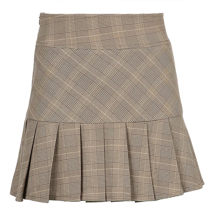 Plaid Ruffle Liner Mini Skirt - tree - Codlins