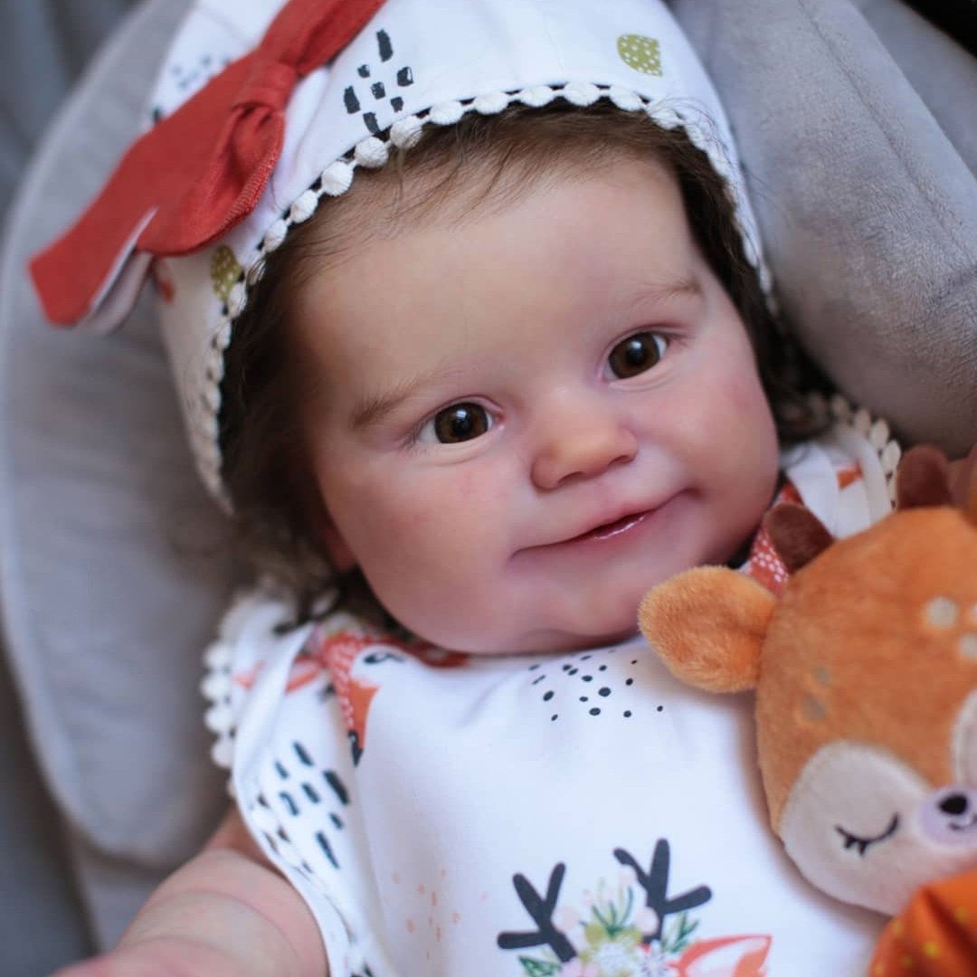 [Heartbeat & Sound] 20'' Kids Play Gift Leona Reborn Baby Doll Girl