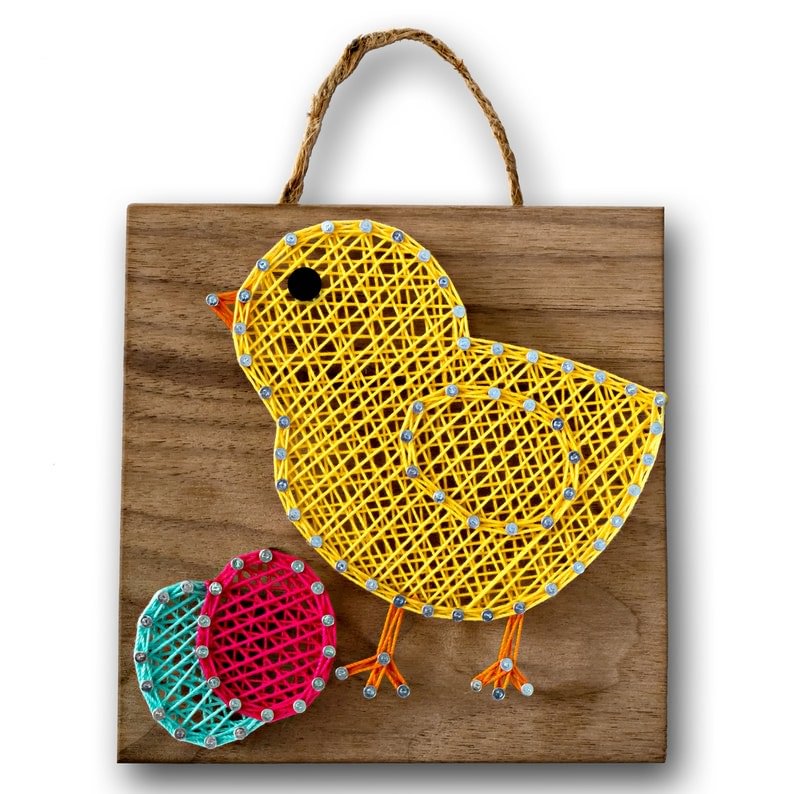 String Art - Easter Chick  5" x 5"-Ainnpuzzle