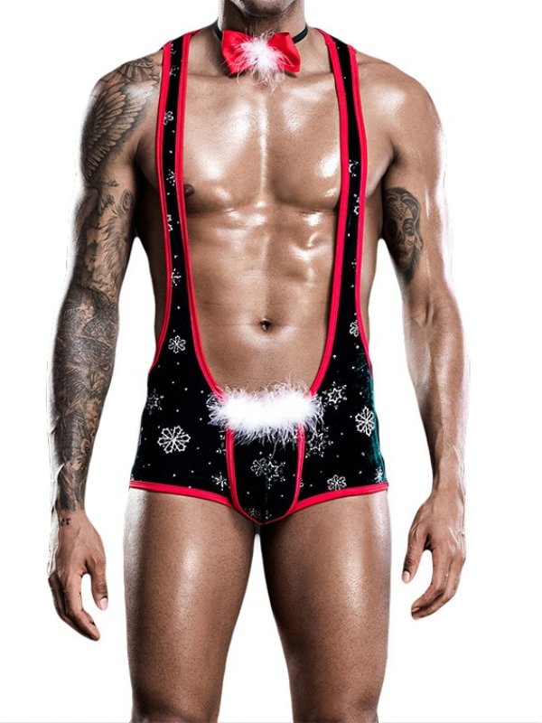 Men's One-piece Christmas Underwear Role-playing Suit-Icossi