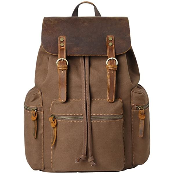 Retro Laptop Backpack with USB Charging Port