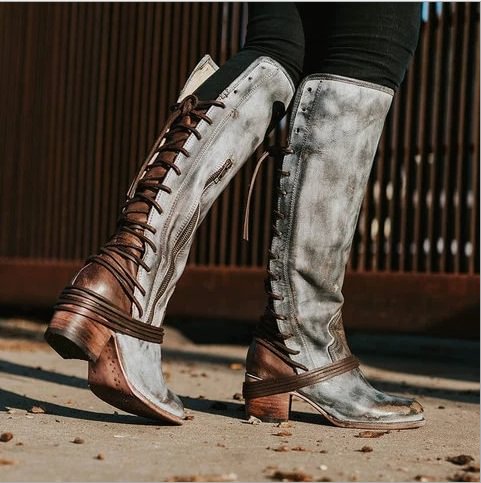 Botas de encaje vintage para mujer （Descuento loco 50% de descuento）