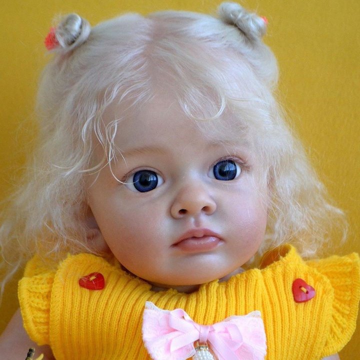 20" Soft Weighted Body, Super Cute Lifelike Handmade Cloth Body Reborn Girl Doll With Blue Eyes Benny