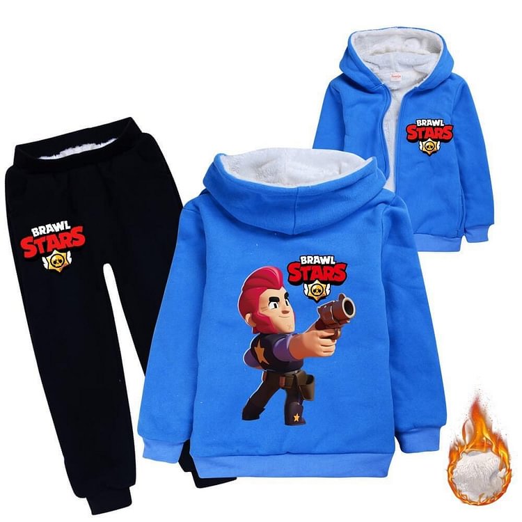 Mayoulove Brawl Stars Colt Print Girls Boys Fleece Lined Hoodie N Sweatpant Suit-Mayoulove
