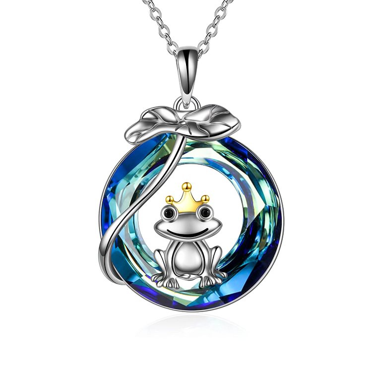 S925 Frog Crystal Circle Necklace