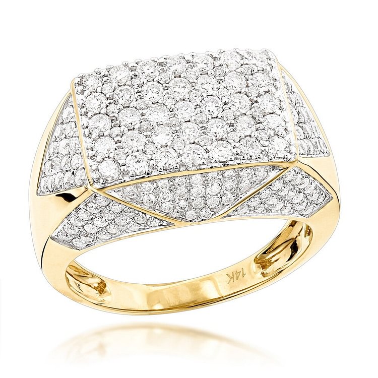 Luxury Hip Hop Iced Out Rhinestone Ring for Men Bling Jewelry