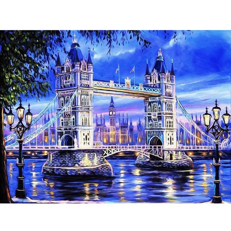 Tower Bridge - Round Drill Diamond Painting - 40x30cm(Canvas)