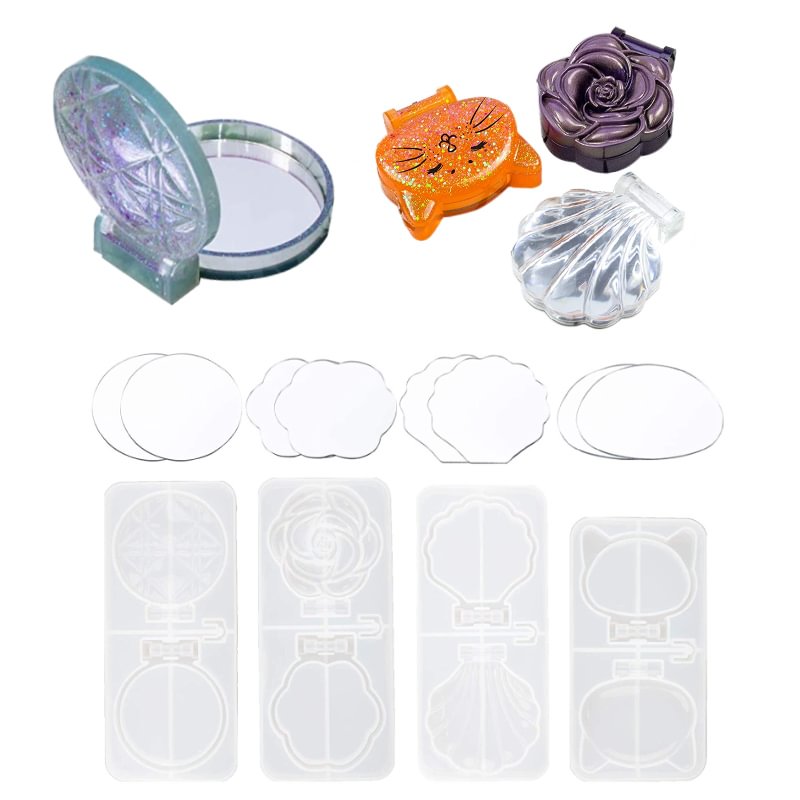 Double-Sided Foldable Mini Pocket Mirror Resin Molds