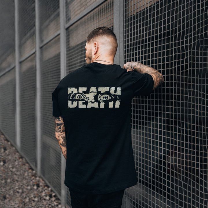 Death Printed Fearful Eyes Men's T-shirt - Cloeinc