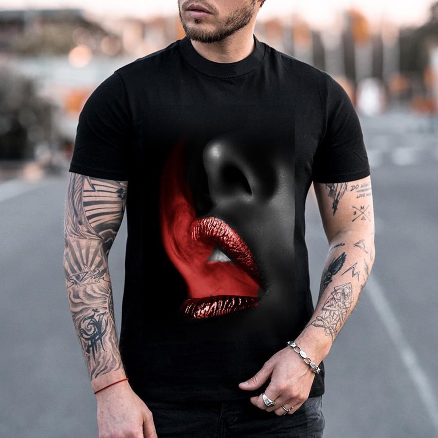 Lip Grphic Fashion Mens T-shirt / [viawink] /