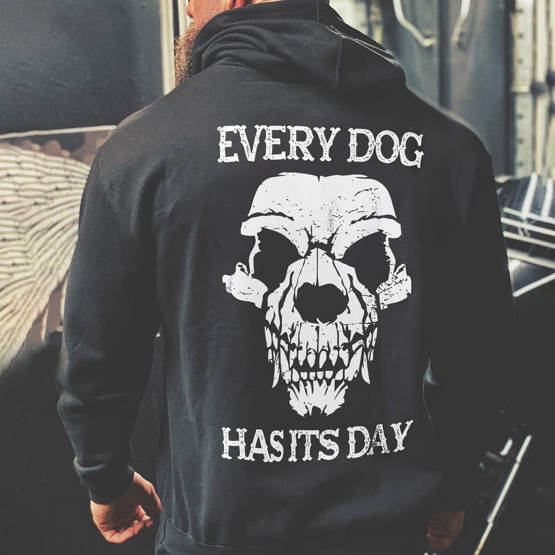 Livereid Every Dog Has Its Day Skull Hoodie - Livereid