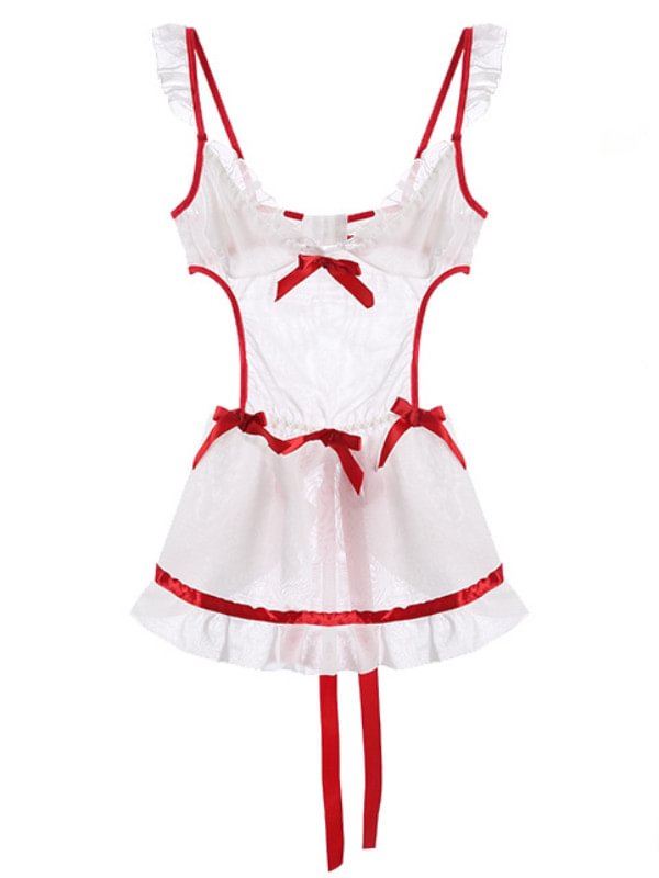 Hollowed Out Backless Maid Uniform Suit-Icossi