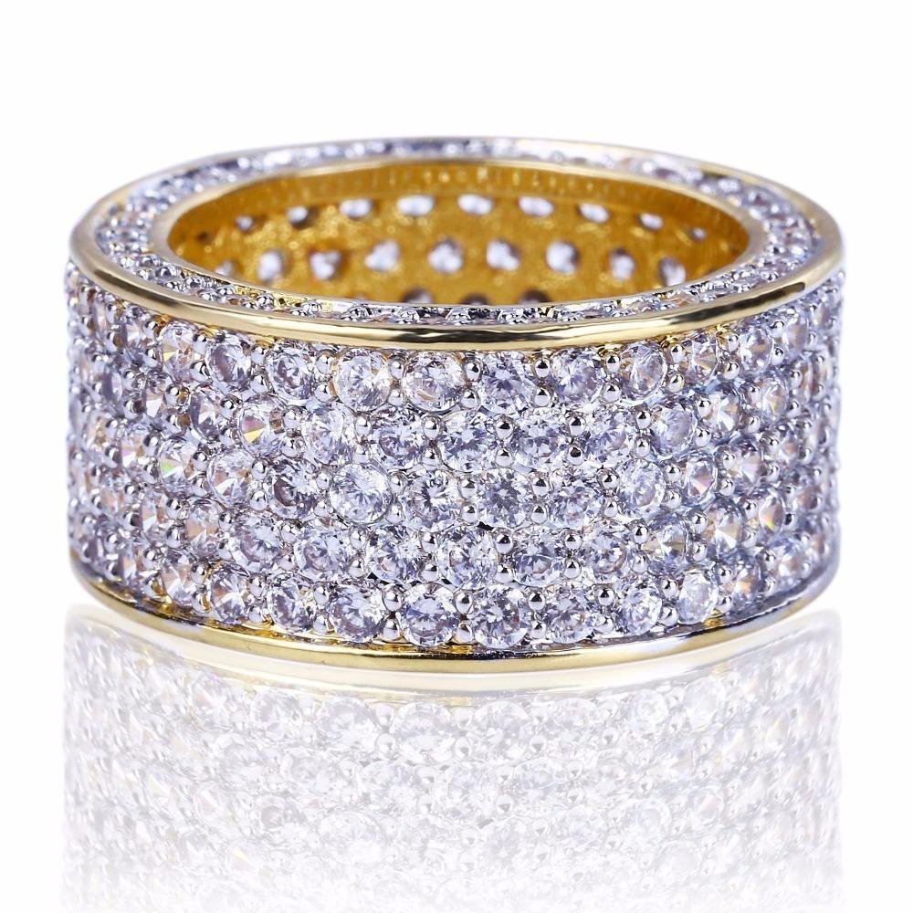 Ice Out Full Cubic Zircon Gold Rings-VESSFUL