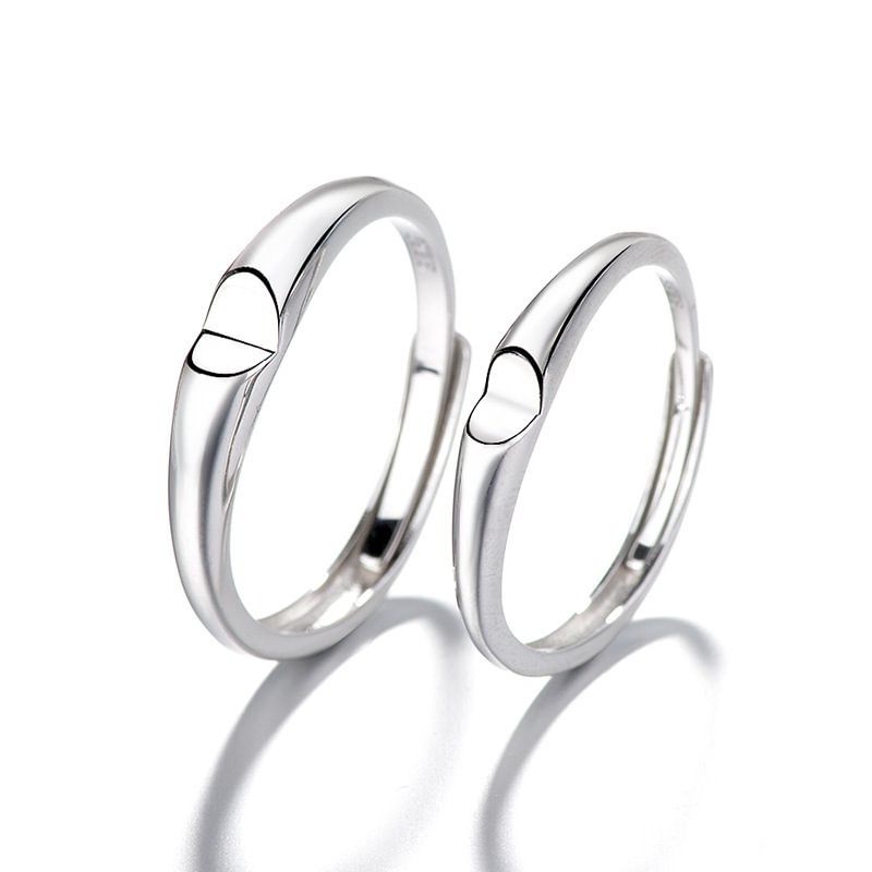Simple Gossy Love Adjustable Couple Rings