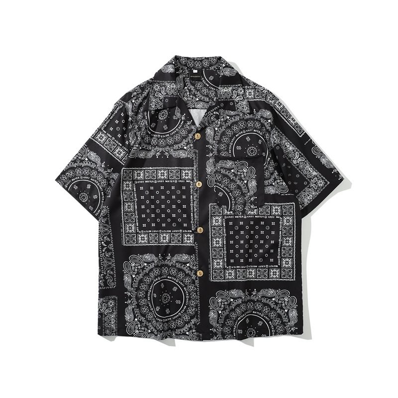 Hip Hop Cashew Flower Tide Brand Full Printed Shirt / Techwear Club / Techwear