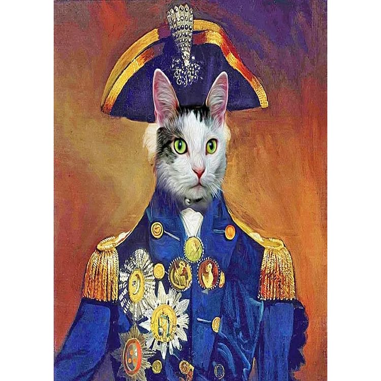 Royal Pet Cat - Round Drill Diamond Painting - 30*40CM