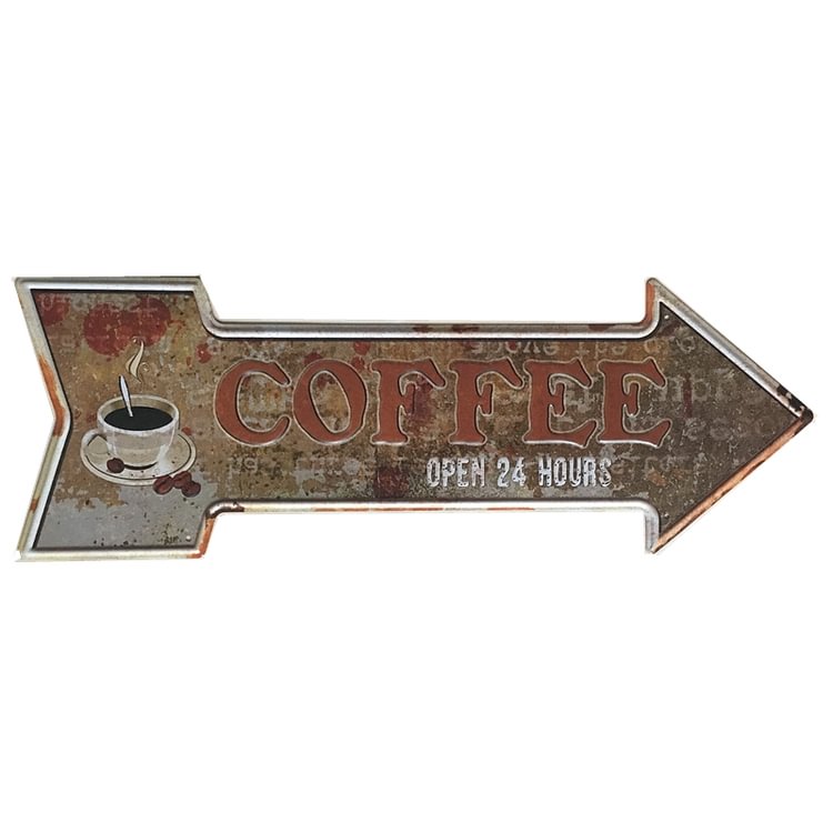 Coffee Beer Gar Exit - Arrow Shape Vintage Tin Sign - 16*45CM