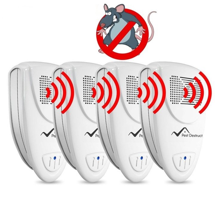 Ultrasonic Rat Repeller - PACK of 4 - Get Rid Of Rats In 48 Hours Or It's FREE - vzzhome