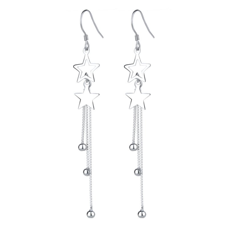 Star Tassel Simple Fashion S925 Silver Ear Hooks