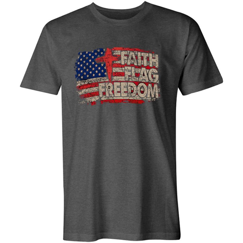 Faith Flag Freedom Printed Men's T-shirt - Krazyskull