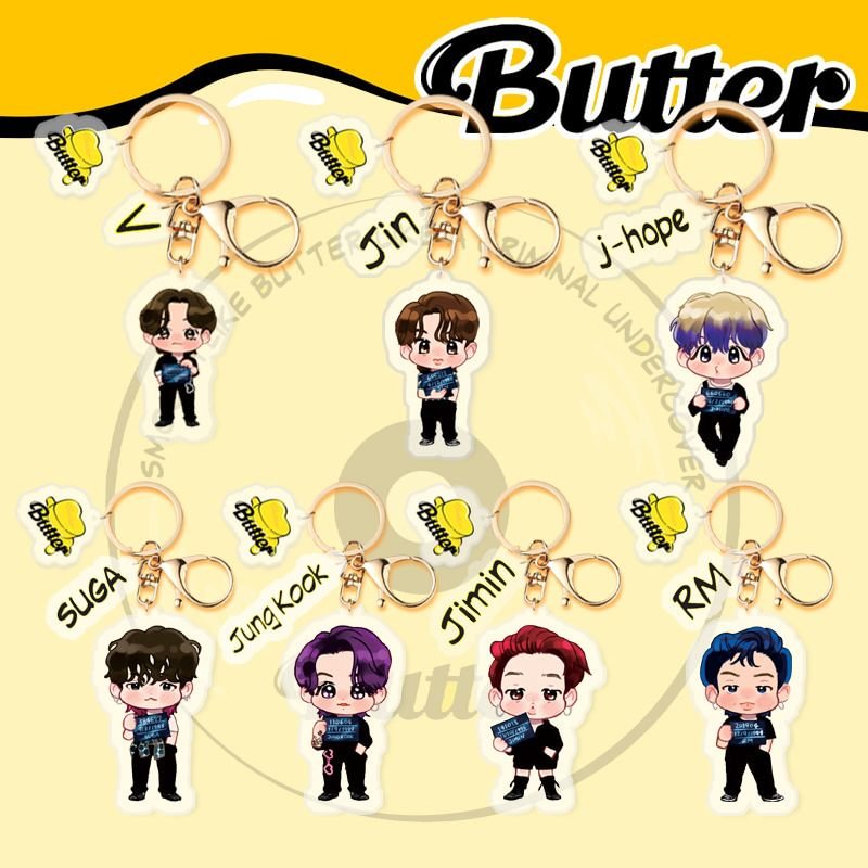 방탄소년단 Butter Cartoon Concept Keychain