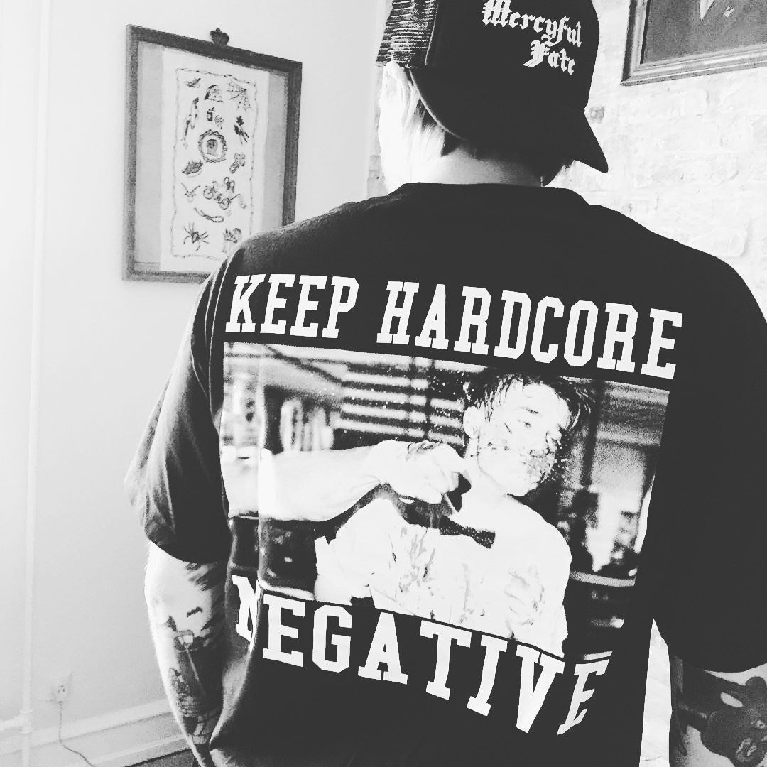 Keep Hardcore Negative printed T-shirt -  UPRANDY