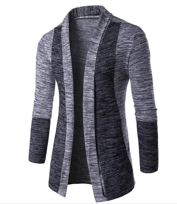 Men's Cardigan Stitching Contrast Sweater-Corachic
