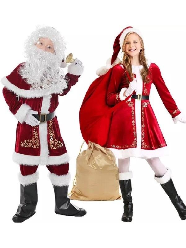 Deluxe Father Christmas & Halloween Outfit Santa Costume For Kids、shopify、sdecorshop