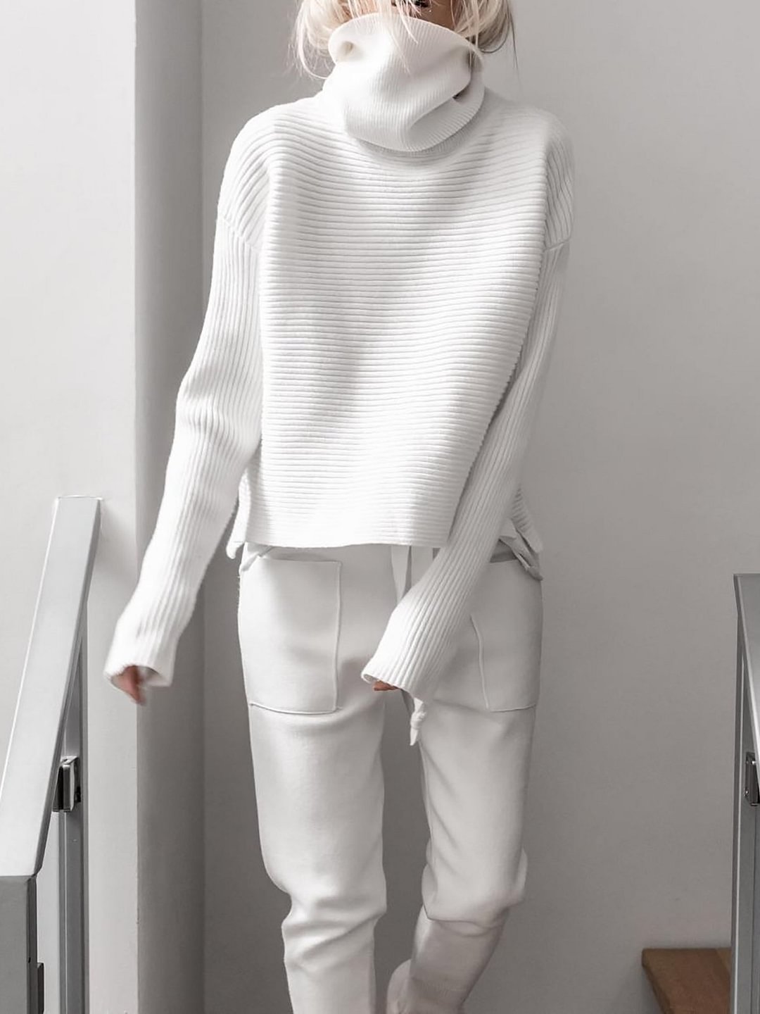 Turtleneck Knitted Long Sleeve-Corachic