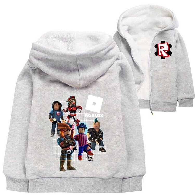 Mayoulove Roblox Different Professions Print Girls Boys Zip Fleece Lined Hoodie-Mayoulove