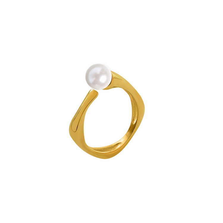 Pearl Square Simple Ring