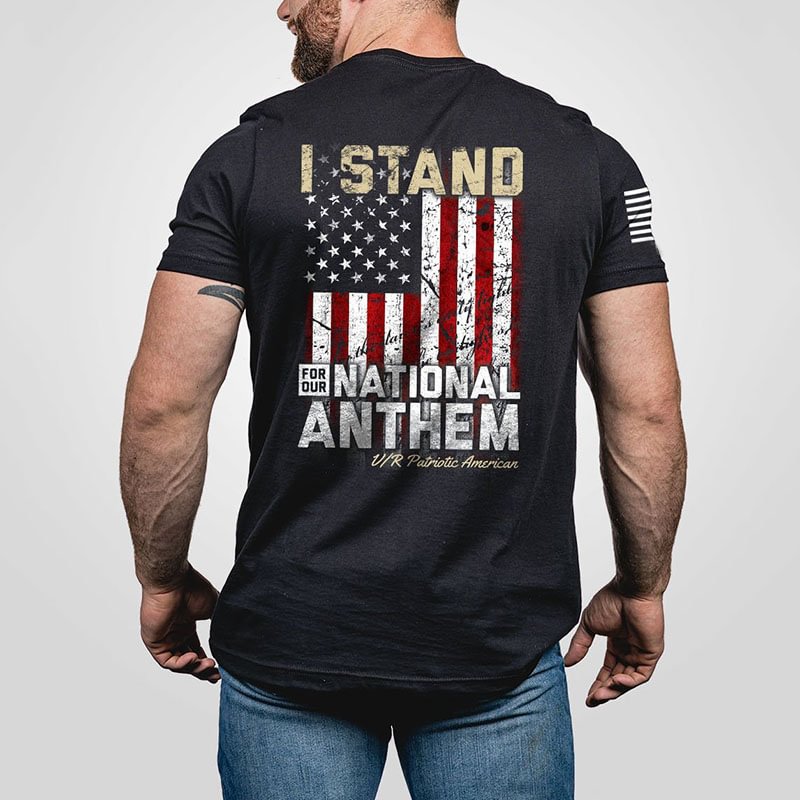 I Stand for the National Anthem Patriot MensT-shirt - Krazyskull
