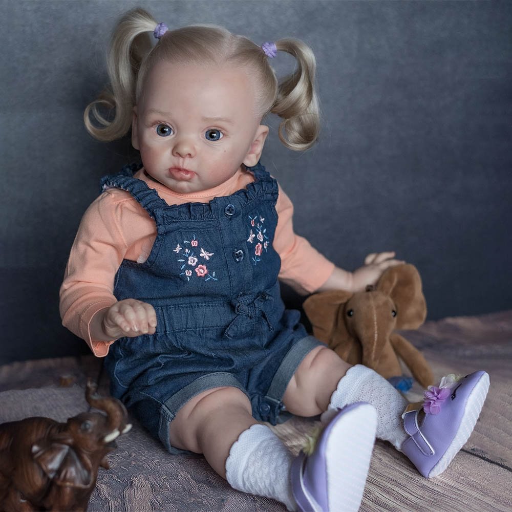 [New Series]20'' Real Lifelike Cloth Body Opened Eyes Reborn Toddlers Baby Doll Girl Named Yvonne