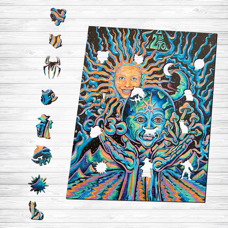 Sun and Moon Wooden Jigsaw Puzzle