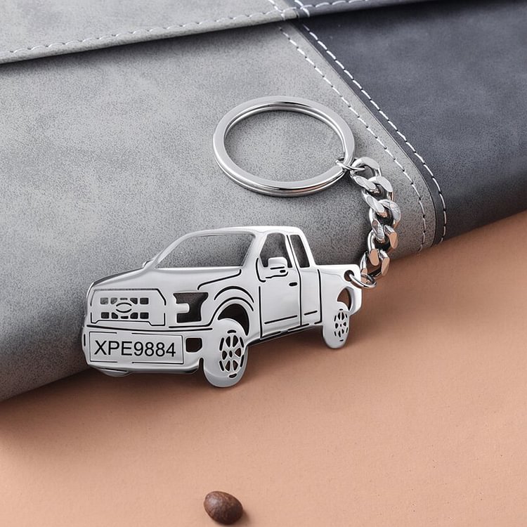 Personalised Ford F Car with Custom Number Plate Keychain