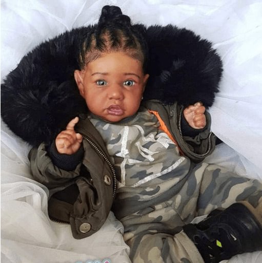 Saskia African American 12'' Cool Girl Realistic Black Silicone Reborn Baby Doll under $50 Francisca 2022 -Creativegiftss® - [product_tag]