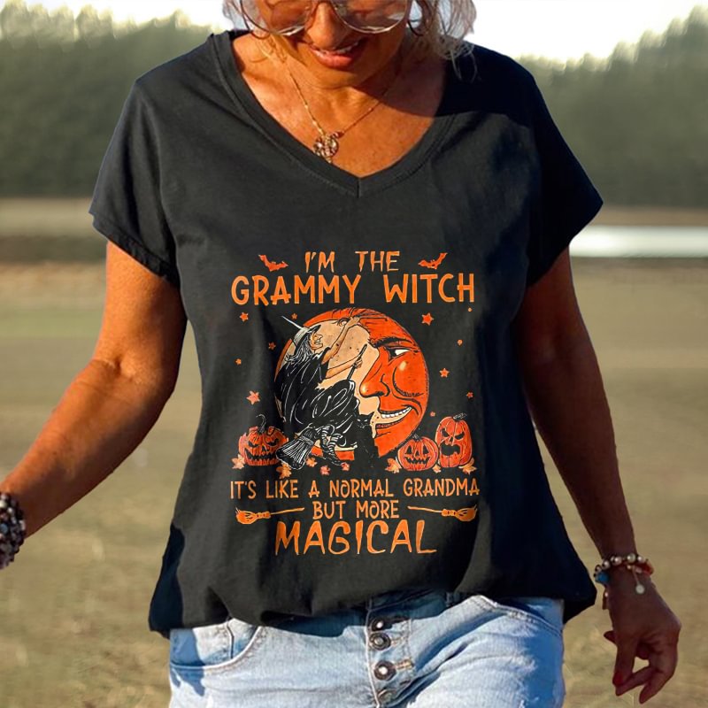Halloween Witch Printed T-shirt