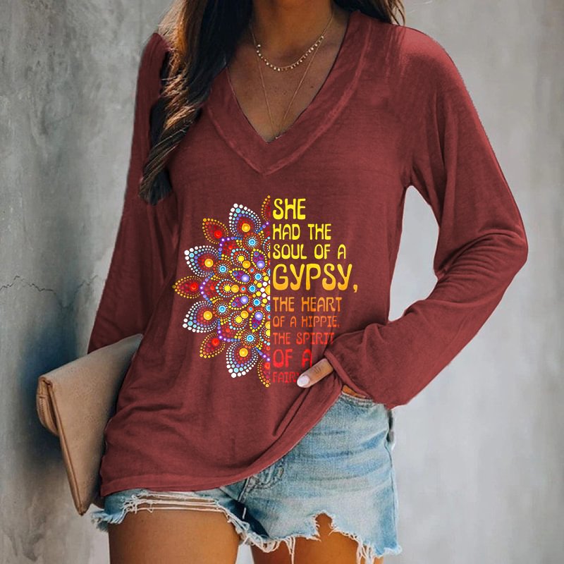 She Had The Soul Of A Gypsy Printed T-shirt