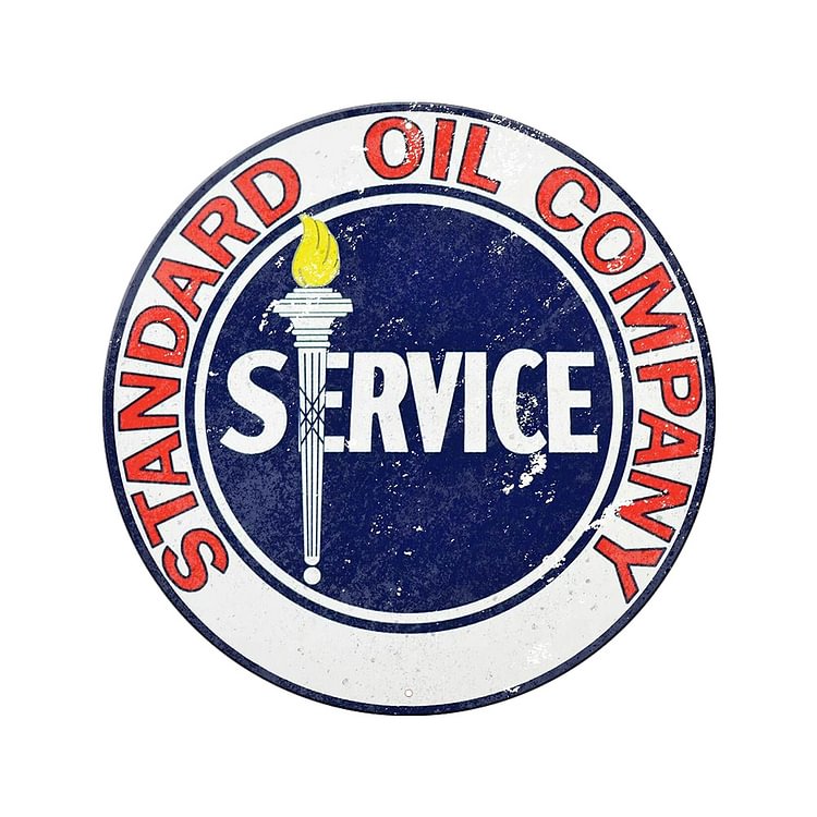 Standard Oil Service - Round Tin Sign - 30*30CM