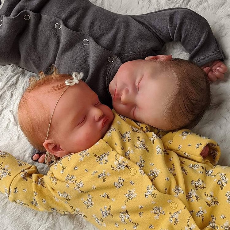  [Baby Twins] 20'' Realistic Reborn Baby Doll Girls Wrenley and Khalani Touch So Real Newborn - Reborndollsshop.com®-Reborndollsshop®