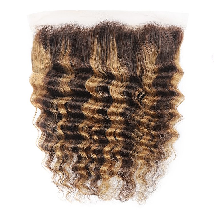 1 PC Golden Brown Loose Deep 13×4 Lace Frontal丨Indian Virgin Hair