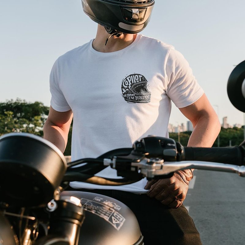 UPRANDY Solid White Helmet Printed Men's T-shirt -  UPRANDY