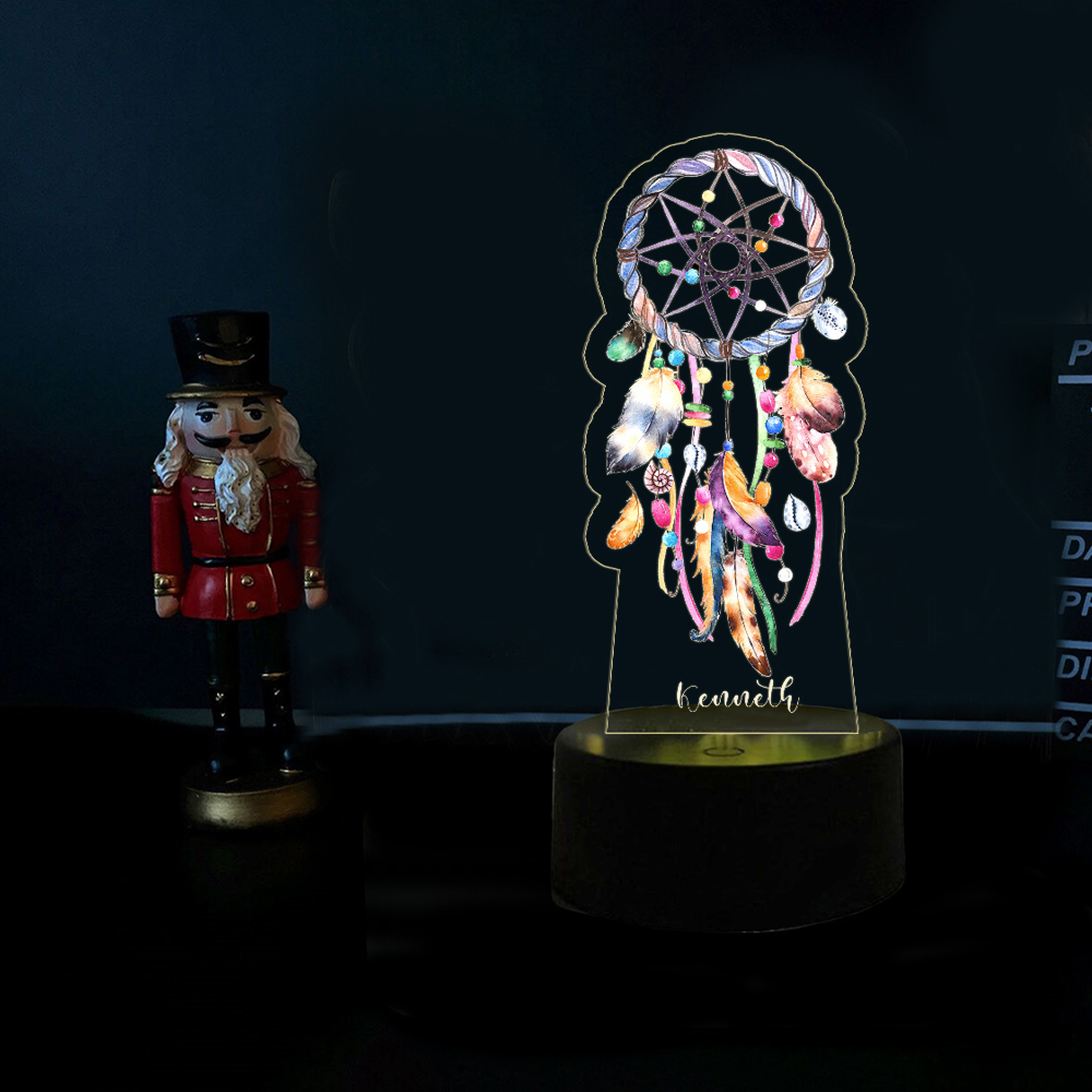 Lampe de chevet 3D LED attrape reves - Veilleuse changement de couleurs