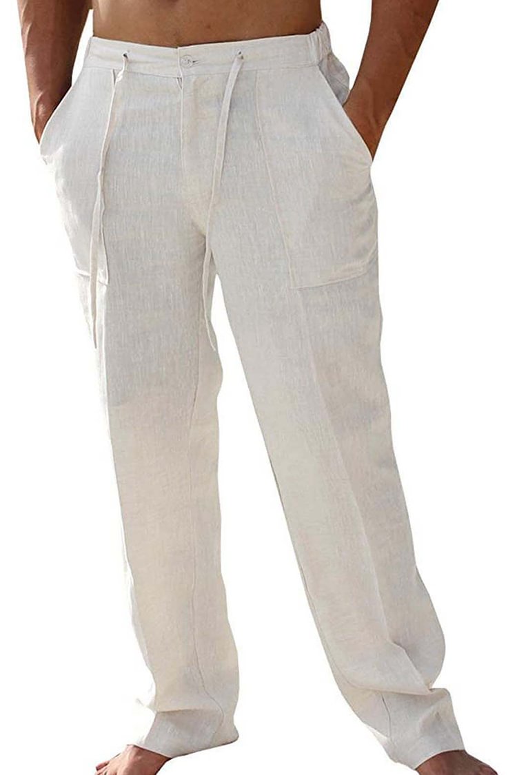 Tiboyz Men's Solid Color Loose Comfortable Casual Pants