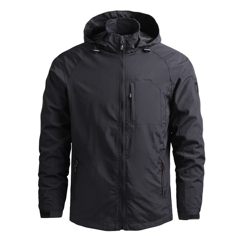 Mens Quick-Drying Windbreaker Thin Casual Jacket Outdoor Waterproof Jacket