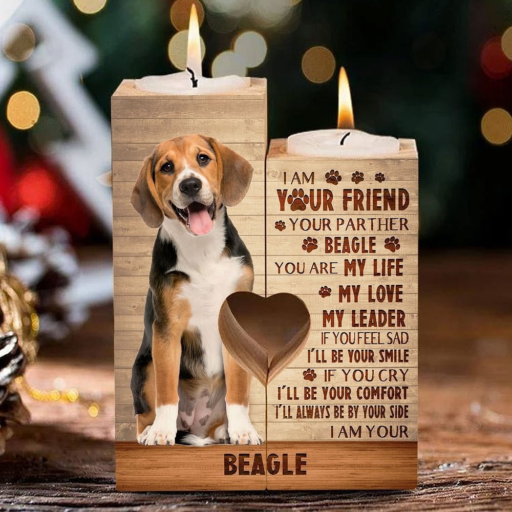I‘ll Always Be by Your Side, I Am Your Beagle - Beagle Couple Candle Holder
