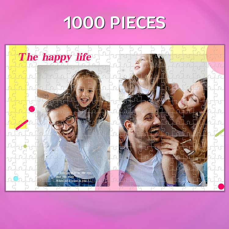 Custom 2 Photo Puzzle The Haapy Life 1000 Pieces