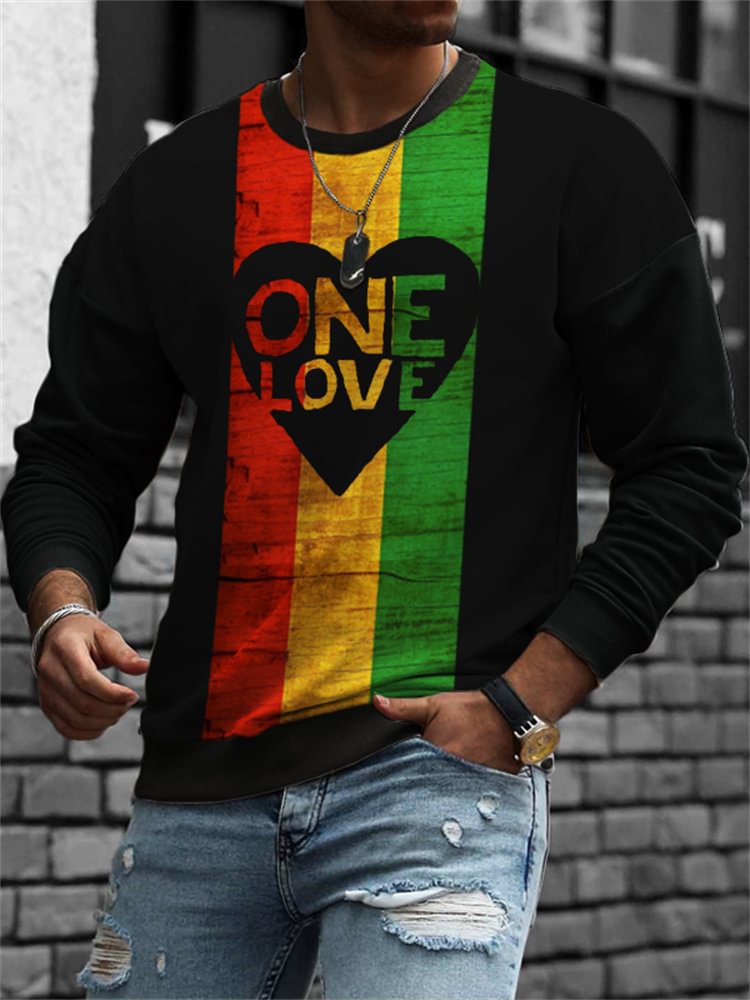 Tiboyz Men's Black Pride One Love Striped Sweatshirt