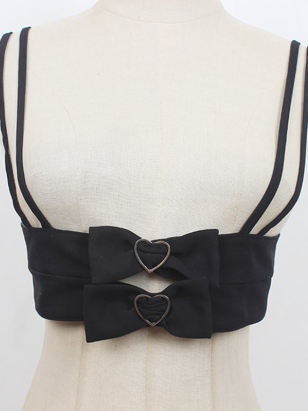Chic Cute Bowknot with Heart Metal Decorated Vest