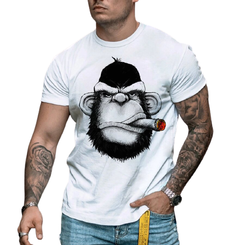 Fashion Gorilla Print Short Sleeve T-shirt / [viawink] /